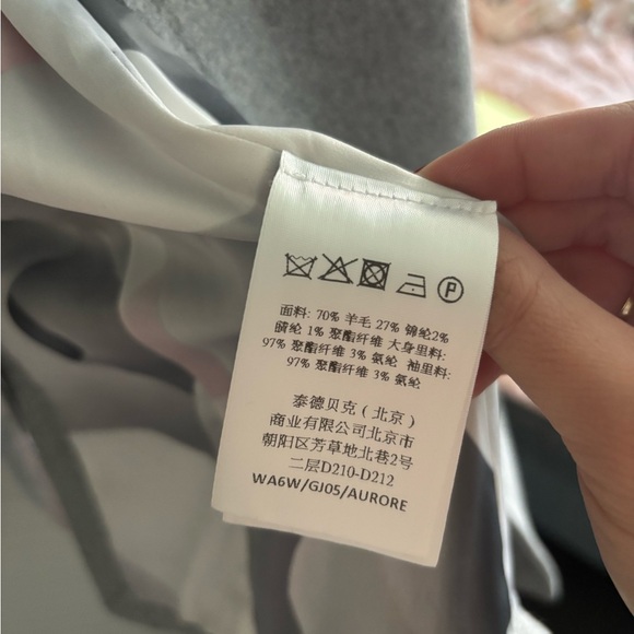 Ted Baker grey midi wool wrap coat - Picture 6 of 7